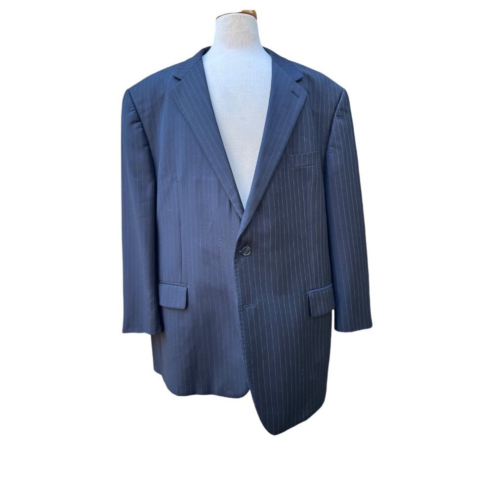 Lauren Ralph Lauren Classic-Fit Navy Pinstripe UltraFlex Suit Jacket - Men's 52R - Picture 3 of 11